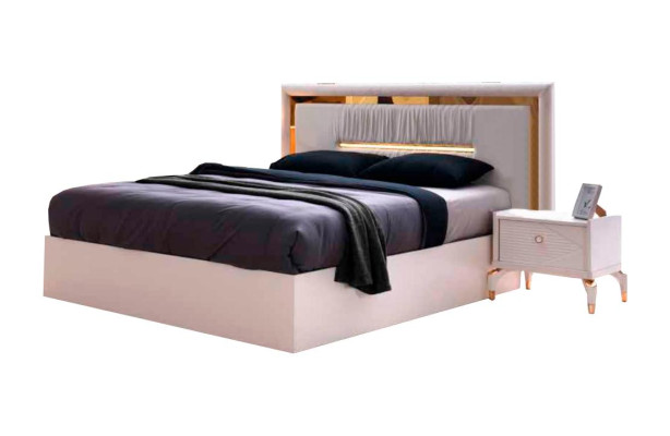 Modern Design Bett Weiß Gold Zweifarbig Modern Design Doppelbett Schlafzimmer