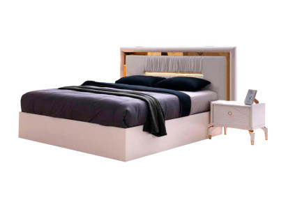 Modern Design Bett Weiß Gold Zweifarbig Modern Design Doppelbett Schlafzimmer