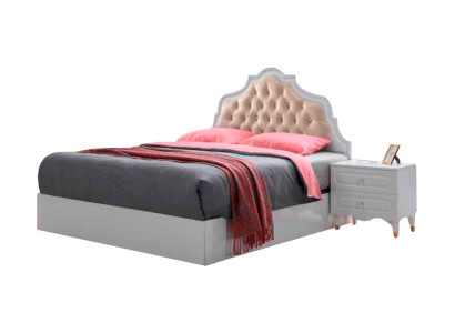 Bett Klassisch Stil Schlafzimmer Rechteckig Doppelbett Designer Weiß Einfarbig