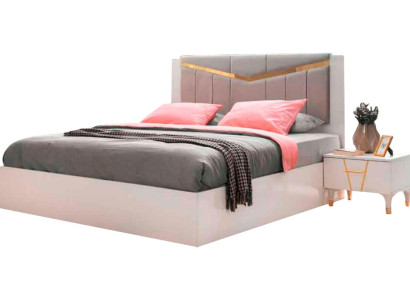 Schlafzimmer Bett Doppelbett Weiß Einafarbig Modern Design Rechteckig