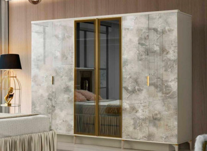 Grau Kleiderschrank Einfarbig Schlafzimmer Rechteckig Form Modern Design Stil