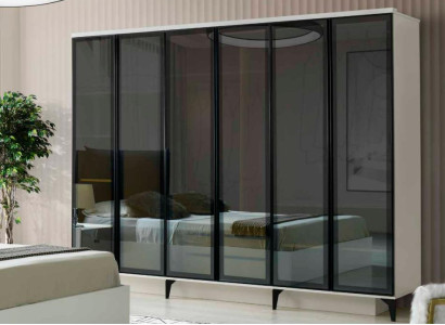 Kleiderschrank Modern Design Weiß Schwarz Zweifarbig Rechteckig Schlafzimmer