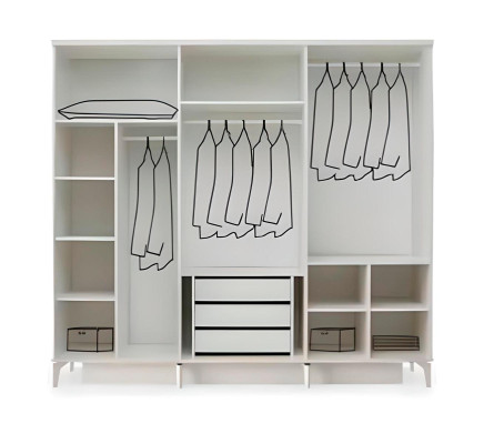 Schlafzimmer-Set 5tlg Weiß Beige Zweifarbig Modern Design Schlafzimmer Stil