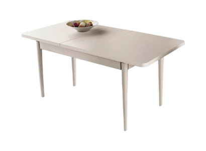 Esstisch Modern Rechteckig Design Weiß Einfarbig Esszimmer Stil ausziehbare
