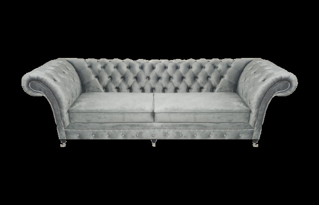 Polstermöbel Grau Sofa Zweisitzer Couch Designer Wohnzimmer Möbel Chesterfield