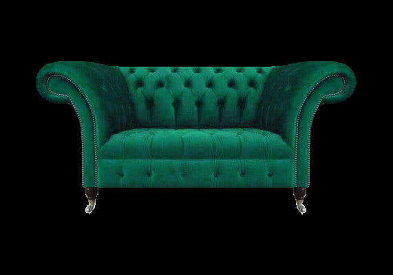Chesterfield Sofa Zweisitzer Couch Grün Einrichtung Wohnzimmer Polstersofa
