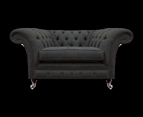 Luxus Chesterfield Sessel Wohnzimmer 1-Sitzer Stoff Wohnzimmer Möbel