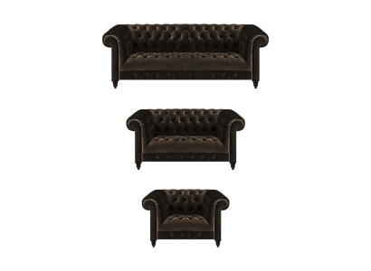 Stilvolle Chesterfield Braune Sofagarnitur Wohnzimmer Moderne Couchen