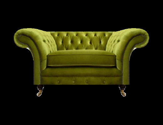 Olivengrüner Chesterfield Sessel Polstermöbel Designer Textil 1-Sitzer