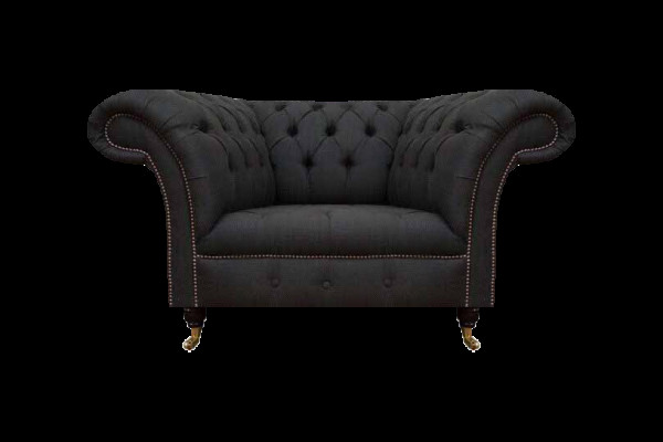Schwarzer Chesterfield Sessel Designer Sitzmöbel Luxuriöser Einsitzer