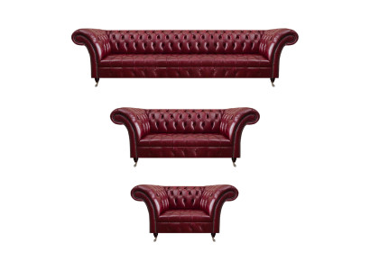 Dunkelrote Chesterfield Ledergarnitur Designer Ledersofas Sitzcouchen