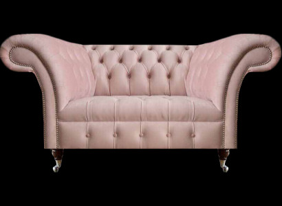 Chesterfield Rosa Zweisitzer Wohnzimmer Luxuriöse Polster Möbel Couch