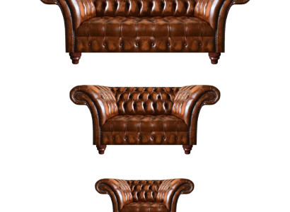 Hochwertige Chesterfield Garnitur Couchgarnitur 2x Sofas Polster Sessel