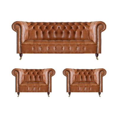 Chesterfield Sitzmöbel Braune Sofas Einsitzer Wohnzimmer Einrichtung