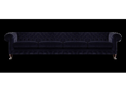 Chesterfield Dunkelblaue 4-Sitzer Couch Wohnzimmer Polster Sitzmöbel