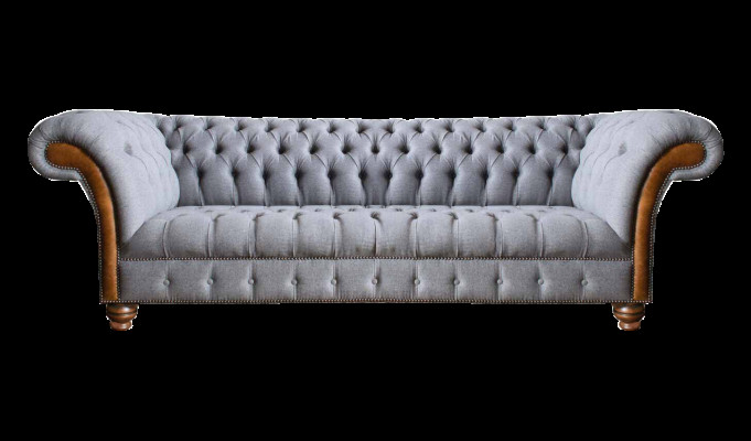 Hellgraues Chesterfield Polstersofa Wohnzimmer Designer Couch 4-Sitzer