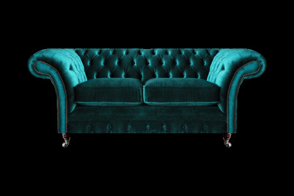 Grün Zweisitzer Sofa Couch Wohnzimmer Luxus Designer Textil Möbel
