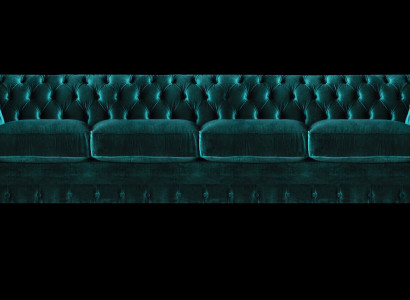 Elegante Chesterfield Grüne Polstercouch Moderner Vieristzer Textilsofa