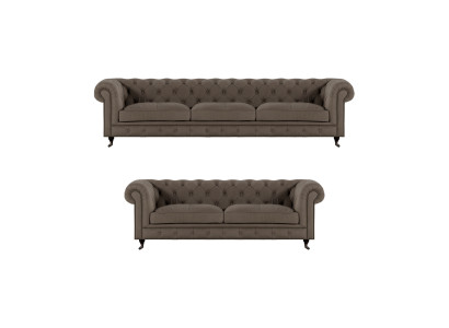 Moderne Chesterfield Polstergarnitur Edle Möbel Sitzcouchen 2tlg Set