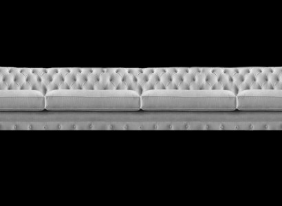 Weißer Chesterfield Polster Viersitzer Designer Textilsofa Edle Möbel