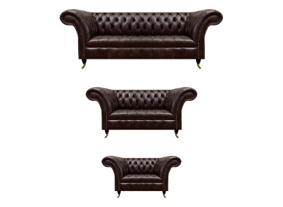 Luxuriöse Chesterfield Braune Ledergarnitur Wohnzimmer Polster Möbel