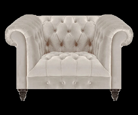 Weißer Chesterfield Polstersessel Designer Stoffsessel Textil SItzmöbel