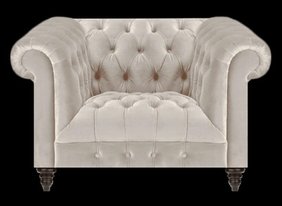 Weißer Chesterfield Polstersessel Designer Stoffsessel Textil SItzmöbel