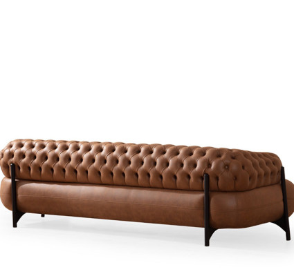 Modernes Wohnzimmer Sofa Set Designer Dreisitzer Edler Lehnsessel 2tlg