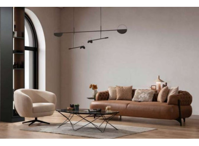 Modernes Wohnzimmer Sofa Set Designer Dreisitzer Edler Lehnsessel 2tlg