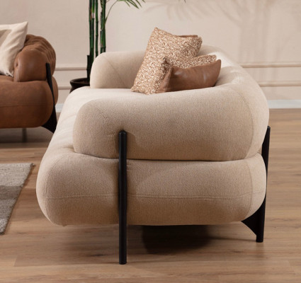 Luxuriöses Weißes Polstersofa Designer Textilcouch Wohnzimmer 3-Sitzer