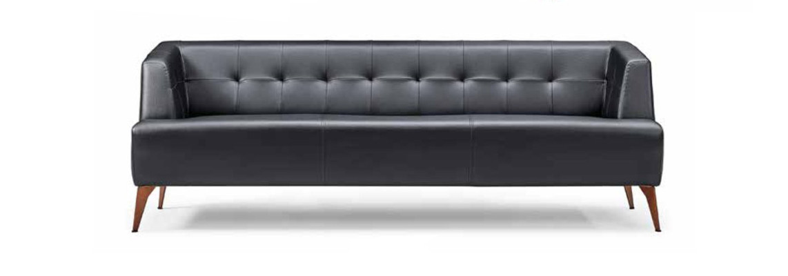 Schwarze Wohnzimmer Sitzgarnitur Edler Dreisitzer Cocktailsessel 2tlg