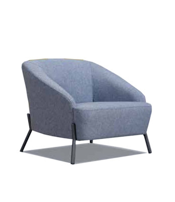 Grau-Blaue Sofagarnitur Designer Polstercouchen Moderner 2-Sitzer Sessel