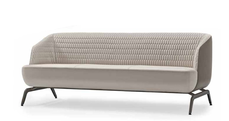 Schwarz-Weiße Couchgarnitur Luxuruiöse 2x Dreisitzer Ledersessel 3tlg