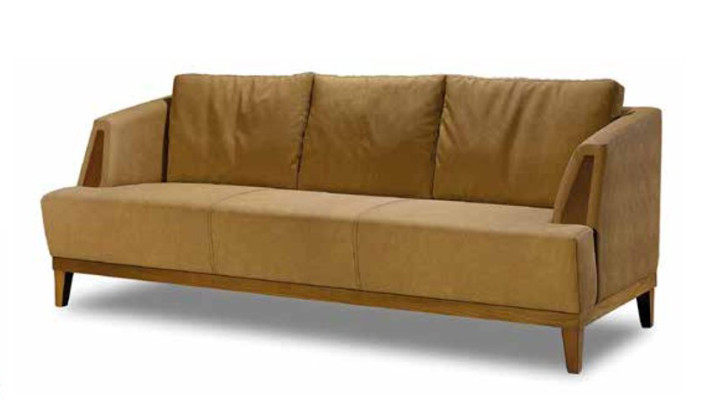 Luxuriöse Braune Sofagarnitur Moderne Ledercouch Designer Sessel 2tlg