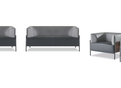 Ergonomischer Komplett Sofa-Set 4tlg Schwarz Designer Polster Modern Stil