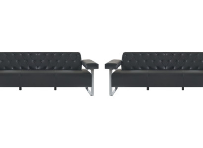 Sofa-Set Büro Ledersofas 2tlg 3-Sitzer Chesterfield Modern Designer