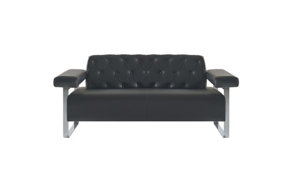Schwarz Modern Stil Chestefield Design Büro 4tlg Set Sofagrnituren