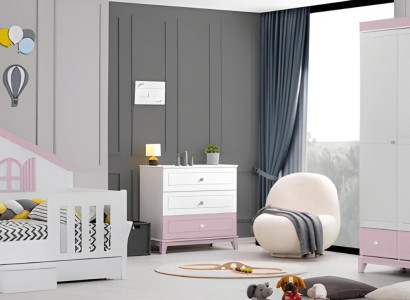 Kinderzimmer Set  Modern Besteht aus Kinderbett Schrank Kommode 3tlg neu
