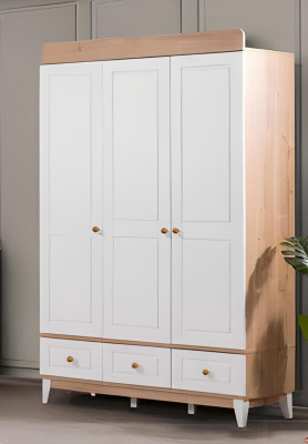 Modern Komplettes Weiß Kinderzimmer Set Designer Bett Schrank Kommode neu