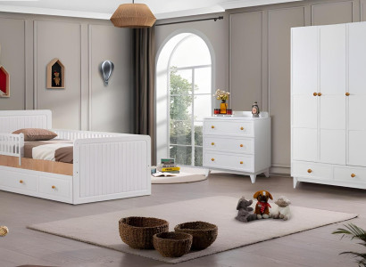Kinderzimmer Set Luxus Kommoden Weiß Schrank Holz Design Modern Möbel