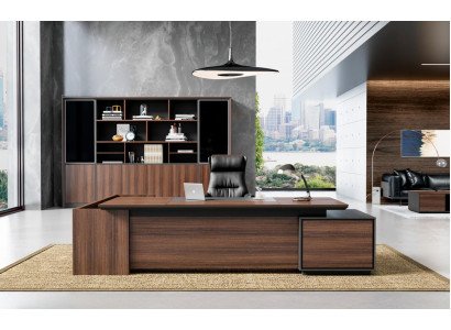 Edler Chef Schreibtisch Designer Ecktisch Robuste Arbeitszimmer Möbel