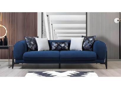 Blauer Polster 3-Sitzer Relaxsofas Designer Club Couchen Lounge Möbel