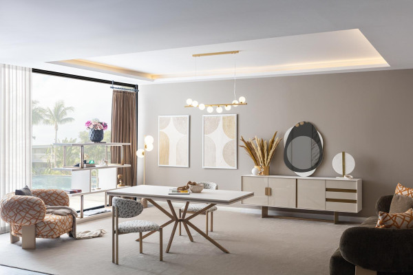 Hellbeige Anrichte Designer Esszimmer Möbel Luxuriöse Kommode Holzmöbel