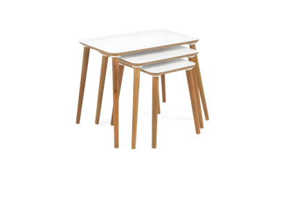 Schicke Weiß-Braune Kaffeetische Designer Wohnzimmer Rechteckige Tische