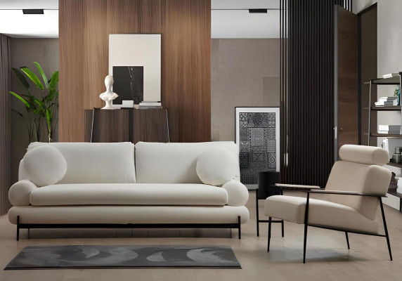 Wohnzimmer Weißer Lehnsessel Moderner Einsitzer Cocktailsessel Möbel