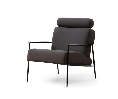Sessel Grau Einfarbig Modern Design Stil Textil Material Wohnzimmer