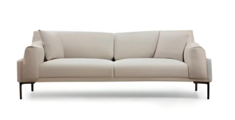 Wohnzimmer-Set 2tlg 3-Sitzer Sofa Sessel Weiß Textil Wohnzimmer Modern