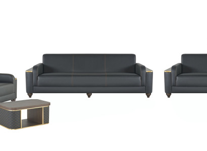 Schwarze Wohnzimmer Garnitur Designer Möbel 3-Sitzer 2x Sessel 5tlg