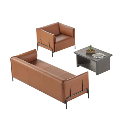 Sitzmöbel 3tlg Braun 3-Sitzer Sessel Grau Farbe Couchtisch Arbeitszimmer