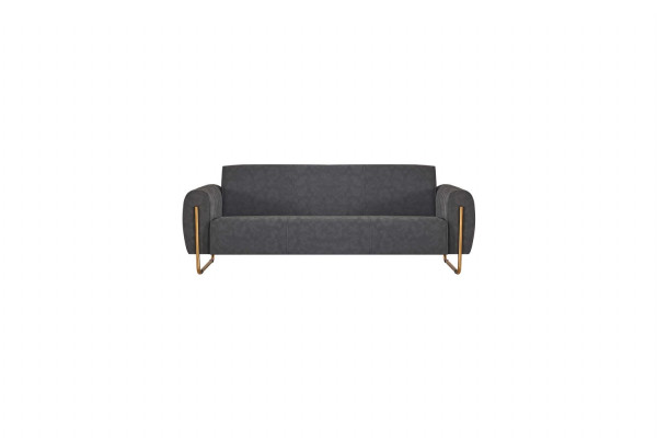 Stoffsofas 2tlg Arbeitszimmer Set 3-Sitzer mit Sessel Grau Einfarbig